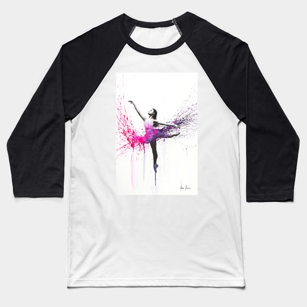 Pink Ballerina Baseball T-Shirt by AshvinHarrison